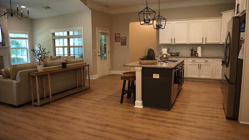 living room flooring installation after