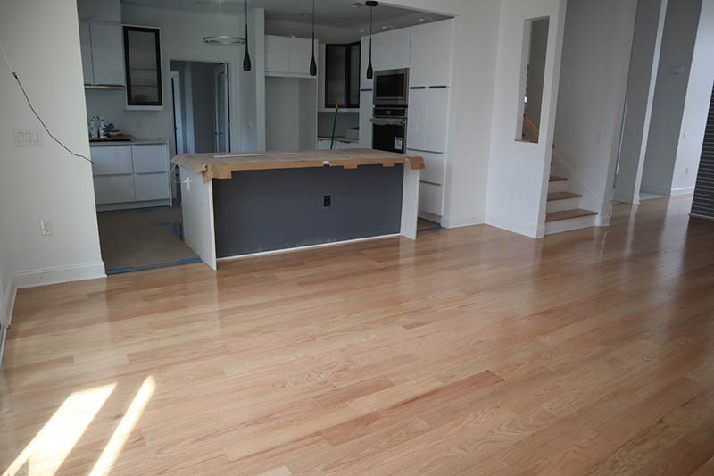 living room flooring installation after