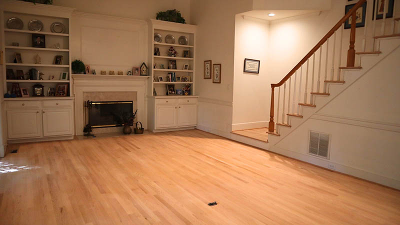 living room flooring installation after