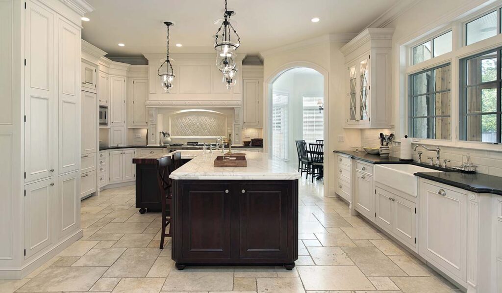 BK Flooring Services kitchen with tile floors