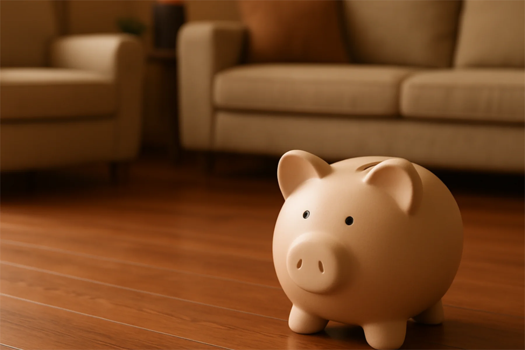 affordable hardwood flooring with piggy bank