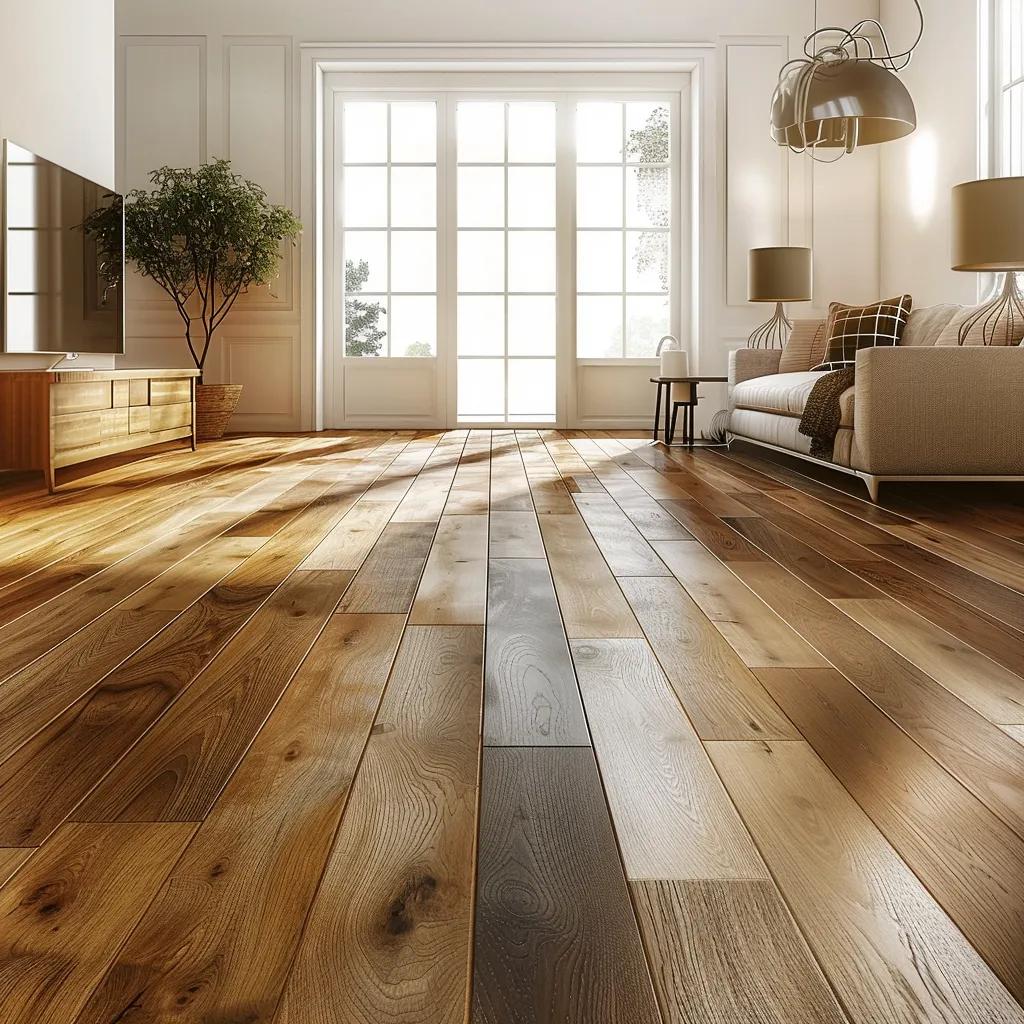 Comparison of hardwood, laminate, and vinyl flooring in a renovated home interior
