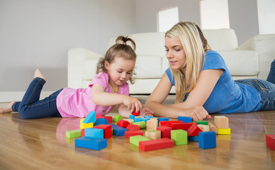 kids playing on hardwood flooring Buckhead GA home