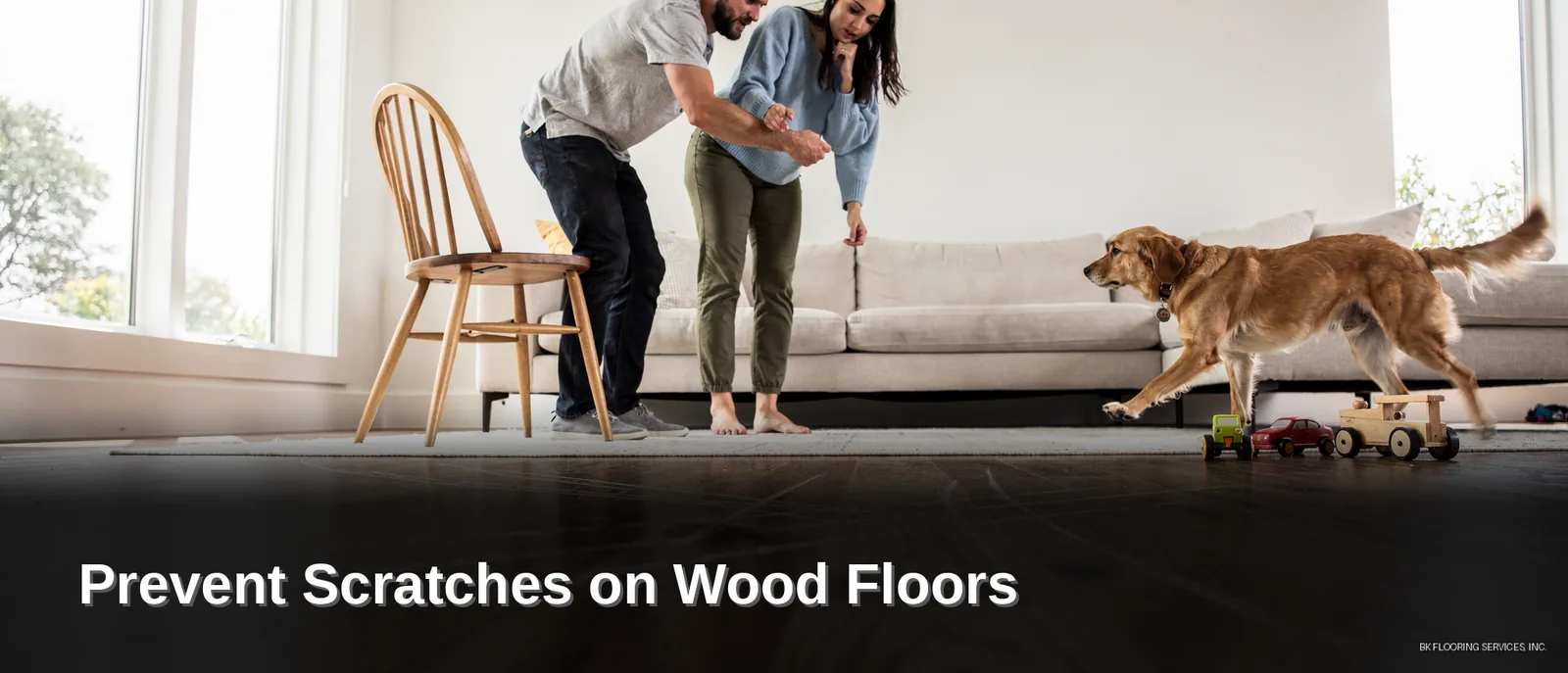 Wood floors sustain daily wear from foot traffic, furniture movement, and spills that can lead
